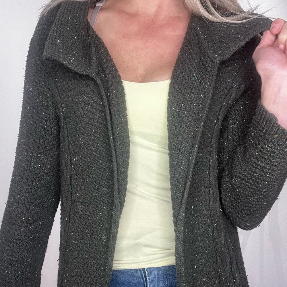 Maxi Green Knit Cardigan